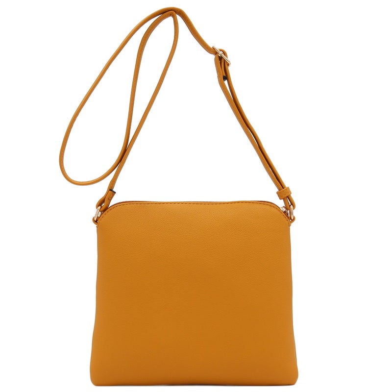 DELUXITY Lightweight Medium Crossbody Bag with Tassel (Mustard) - Image 5